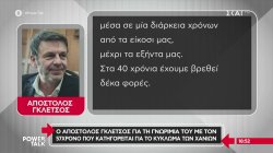 Ο Απόστολος Γκλέτσος για τη γνωριμία του με τον 57χρονο που κατηγορείται για το κύκλωμα των Χανίων 