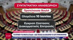 Συνταγματική Αναθεώρηση: 10 Ιουνίου το πρώτο στάδιο - Έως τέλος καλοκαιριού οι δύο ψηφοφορίες 
