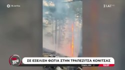 Σε εξέλιξη φωτιά στην Τραπεζίτσα Κόνιτσας 