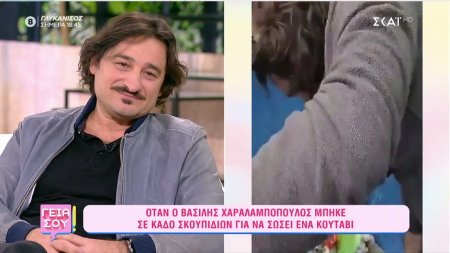 Όταν ο Βασίλης Χαραλαμπόπουλος μπήκε σε κάδο σκουπιδιών για να σώσει ένα κουτάβι