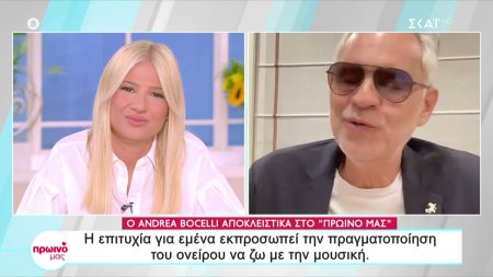 Αποκλειστικό: Η Φαίη Σκορδά σε μια ξεχωριστή συνέντευξη με τον παγκοσμίου φήμης τενόρο Andrea Bocelli
