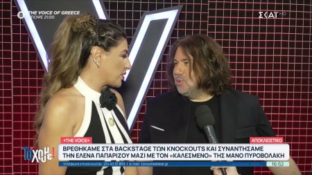 The Voice: Στα backstage των Knockouts μιλάμε με την Έλενα Παπαρίζου και τον Μάνο Πυροβολάκη