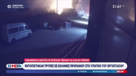 Βίντεο σοκ - Τρίκαλα: Εντοπίστηκαν τρύπες σε σωλήνες προπανίου στο υπόγειο εργοστασίου