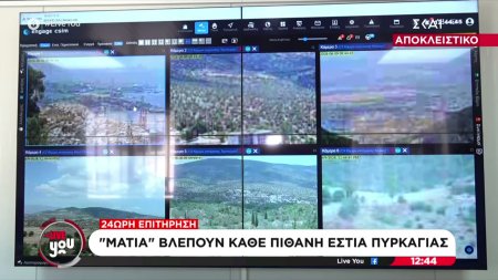 Αποκλειστικά πλάνα από τον χώρο όπου γίνεται η επιτήρηση μέσω καμερών AI για πιθανές εστίες πυρκαγιάς  