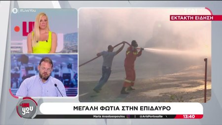 Μεγάλη φωτιά στην Επίδαυρο στην περιοχή Αδάμι Αργολίδας 